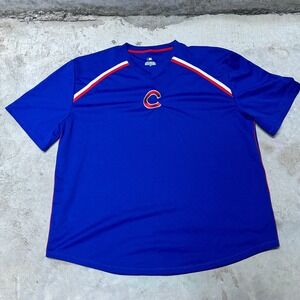 MLB Chicago Cubs Baseball Jersey T-Shirt 2XL‎ Royal Blue Red White Athletic